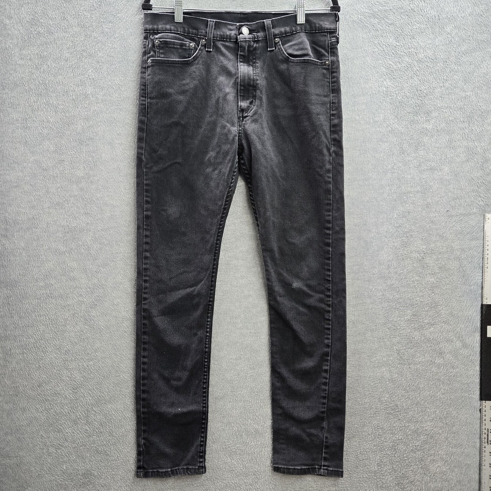 Levi's 510 Men Jeans 33X32 Black Denim Skinny 29" Inseam